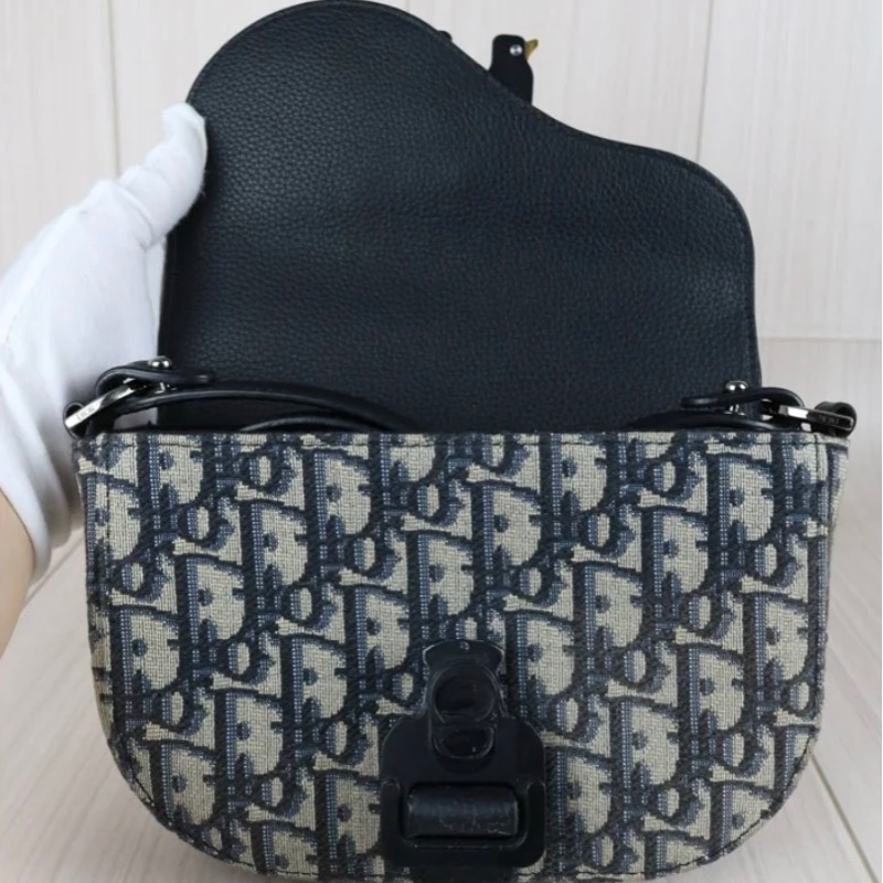 「JL精品代購」98新 Dior 老花Saddle馬鞍包-10