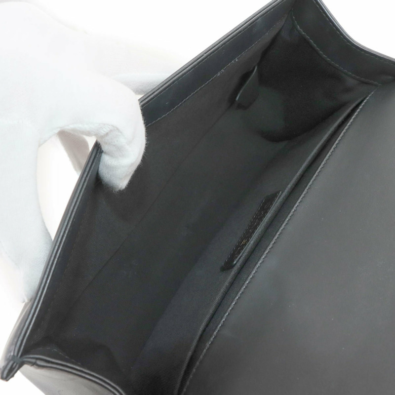 香奈兒 Boy Chanel 黑色羊皮鏈肩背包,搭配金色五金配件 (A67086)-6