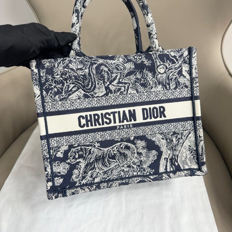 Dior/迪奧 藍黑動物園托特小號芯片款-1