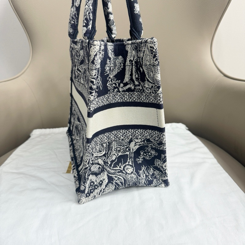 Dior/迪奧 藍黑動物園托特小號芯片款-4