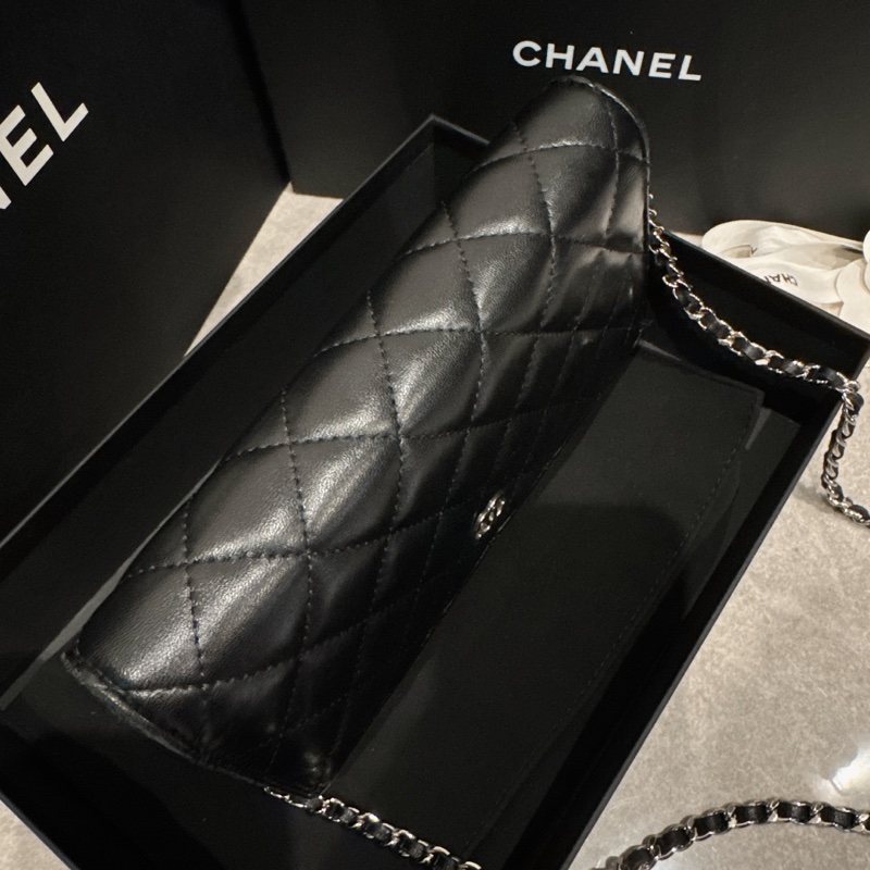 Chanel 香奈兒 woc 黑銀羊皮 晶片款 購自高雄漢神本館-5