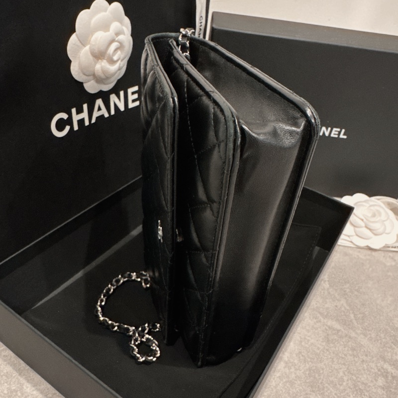 Chanel 香奈兒 woc 黑銀羊皮 晶片款 購自高雄漢神本館-11