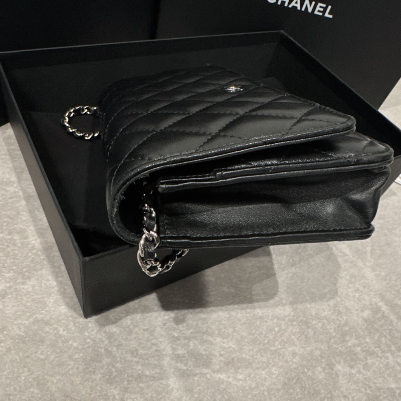 Chanel 香奈兒 woc 黑銀羊皮 晶片款 購自高雄漢神本館-26