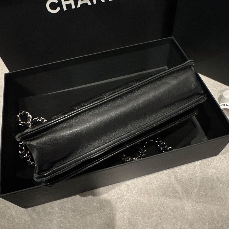 Chanel 香奈兒 woc 黑銀羊皮 晶片款 購自高雄漢神本館-27