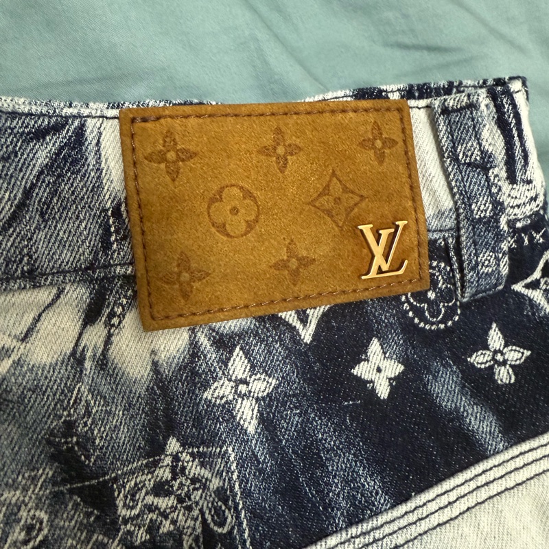 Louis Vuitton bandana monogram denim shorts 牛仔 短褲-3