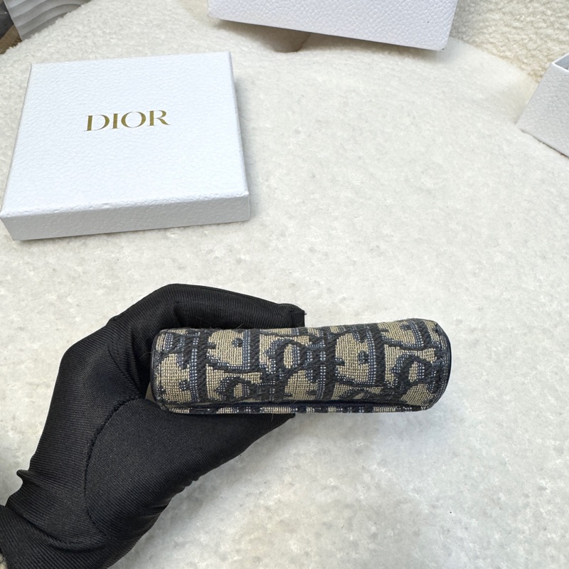 迪奧馬鞍短夾 Dior Saddle Lotus 藍色緹花✨經典老花氣質款 三折短夾 S5652CTZU-6