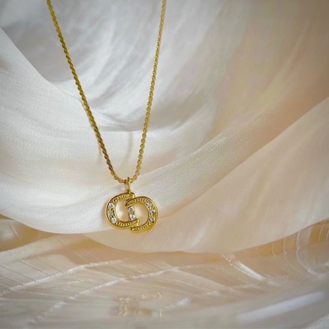 Christian Dior 經典CD標誌水鑽項鍊 極美✨