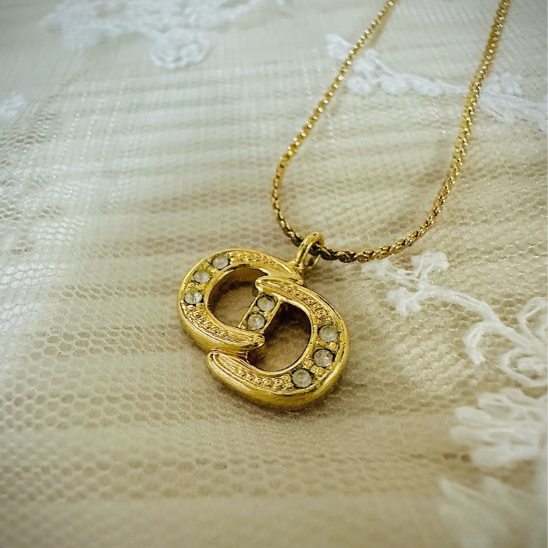 Christian Dior 經典CD標誌水鑽項鍊 極美✨-1