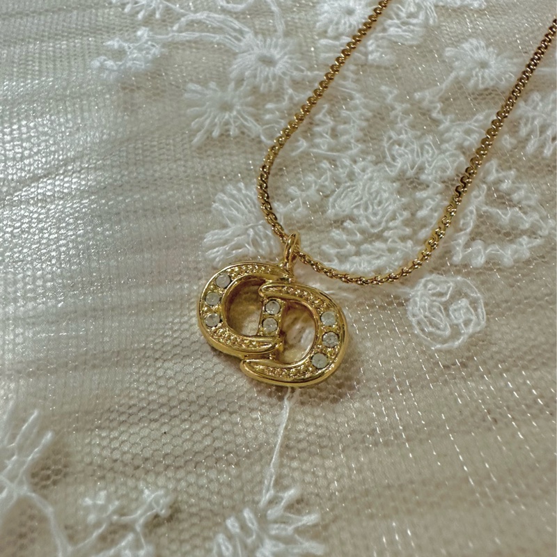 Christian Dior 經典CD標誌水鑽項鍊 極美✨-5