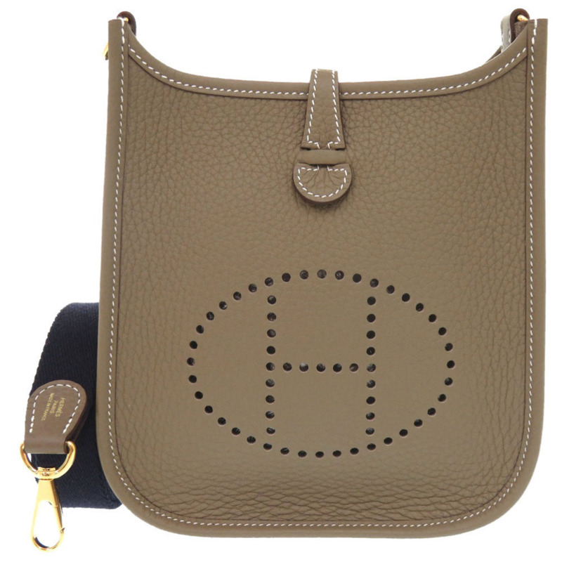 全新愛馬仕 Evelyne TPM Amazon Taurillon Clemence 皮革單背包,靛藍色,金色五金,K 字印記,貨號 0495HERMES-1