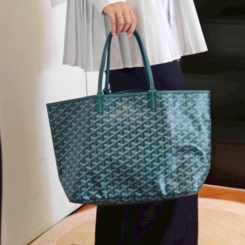 超難買😍99新🆕Goyard戈雅老花綠色購物袋托特包手提包單肩包-4