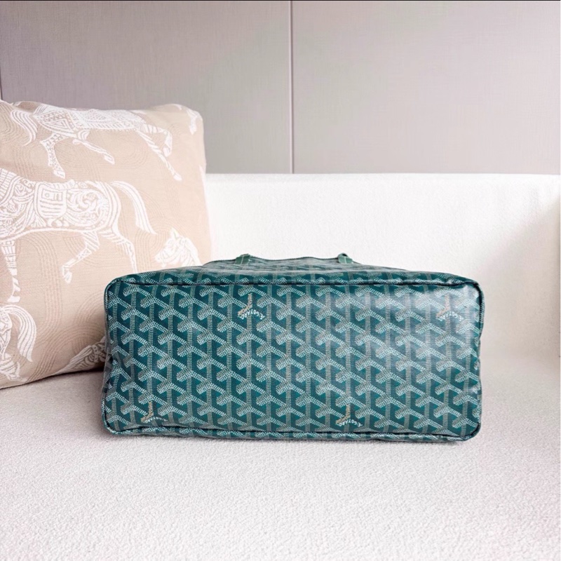 超難買😍99新🆕Goyard戈雅老花綠色購物袋托特包手提包單肩包-9