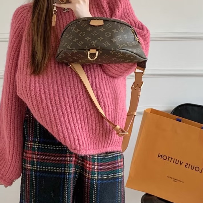 穿搭神器😍超低價❤️🔥lv路易威登老花bumpbag男女通用胸包腰包前背包斜挎包-2