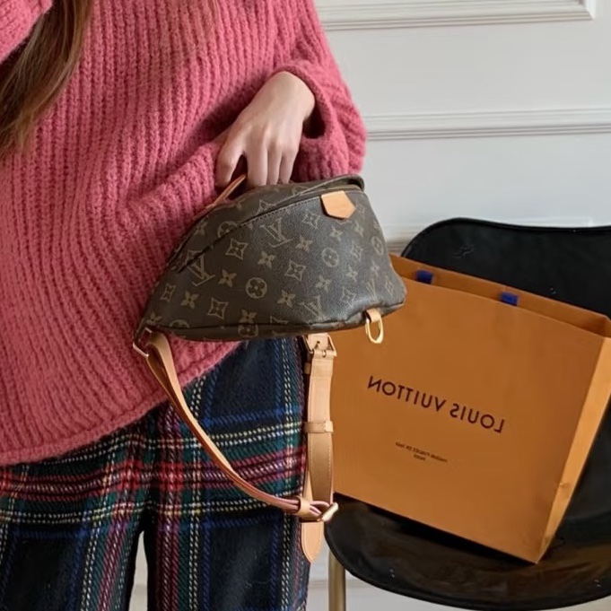 穿搭神器😍超低價❤️🔥lv路易威登老花bumpbag男女通用胸包腰包前背包斜挎包-3