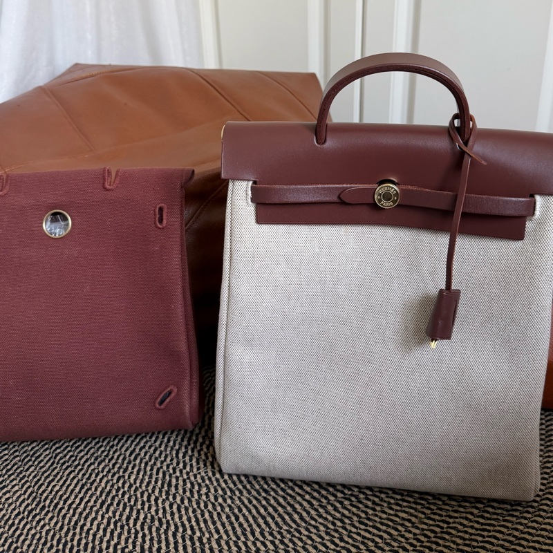 Hermes Vintage Herbag 紅棕肩背包/雙肩-6