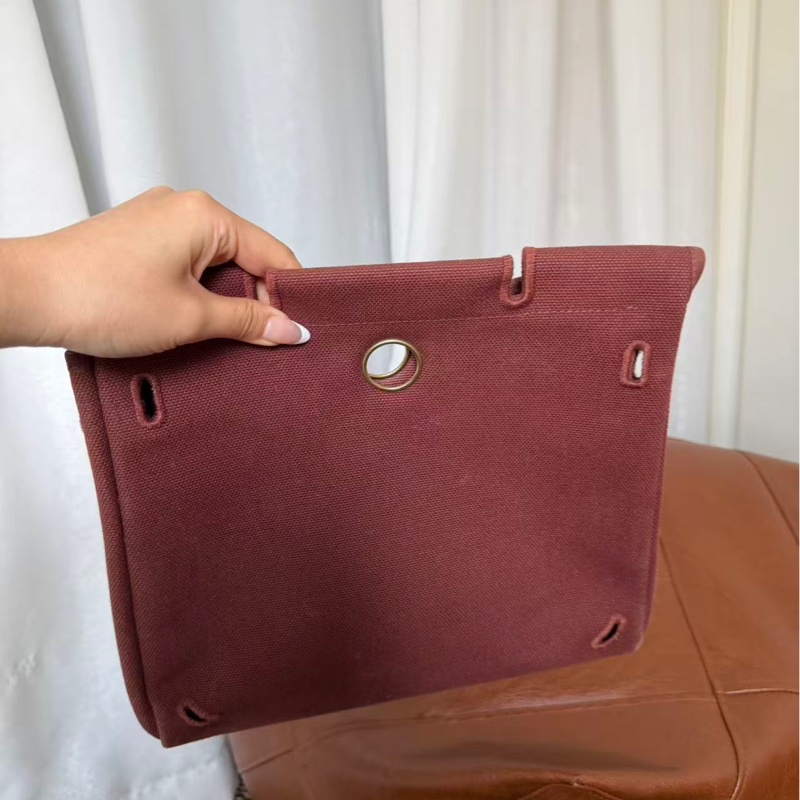 Hermes Vintage Herbag 紅棕肩背包/雙肩-19