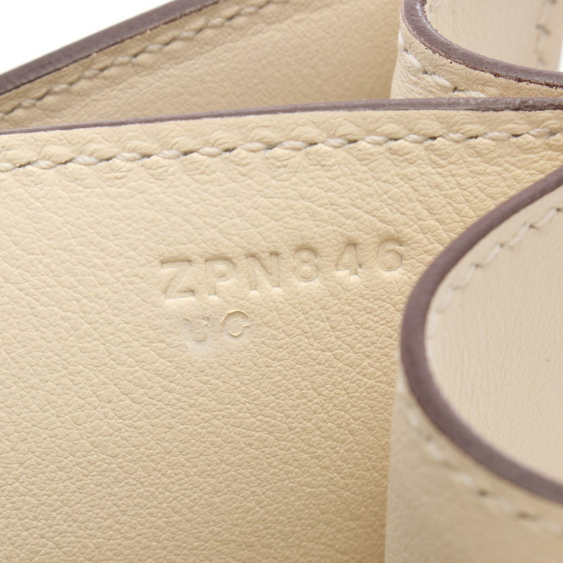 愛馬仕 Constance 3 24 肩背包 Vaux Swift 皮革帆布 米色 二手 Z SHW-4