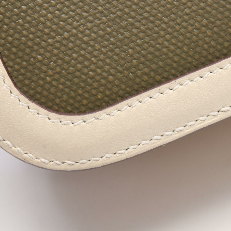 愛馬仕 Constance 3 24 肩背包 Vaux Swift 皮革帆布 米色 二手 Z SHW-6