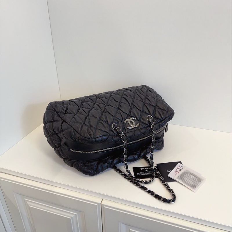 ✨Chanel 黑銀泡芙 波士頓手提包 98🆕-7