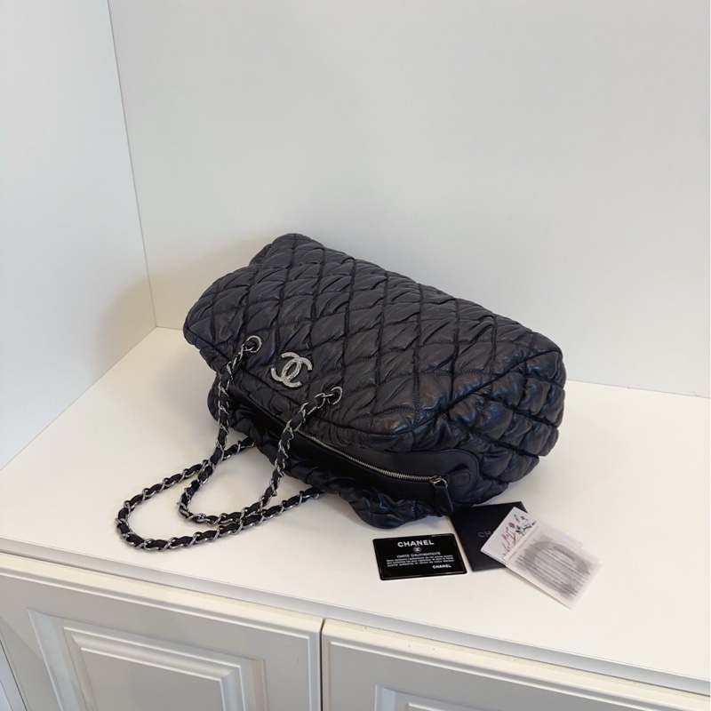 ✨Chanel 黑銀泡芙 波士頓手提包 98🆕-8