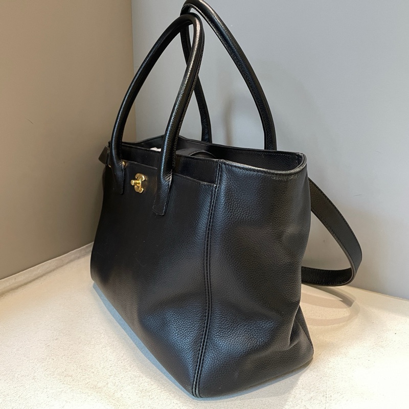 Chanel/香奈兒 中古Vintage 黑金cerf中號托特包-2