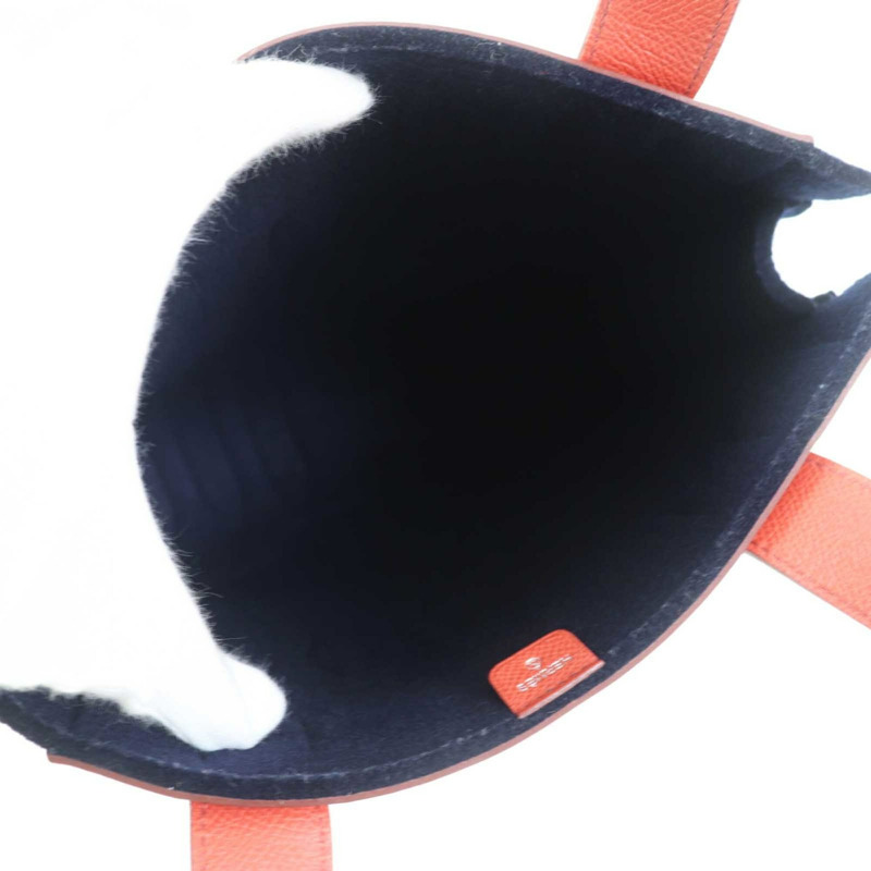 愛馬仕 Petit h(Veau Epsom 氈布手提包),珊瑚粉和海軍藍配色,附防塵袋,女士款。-5