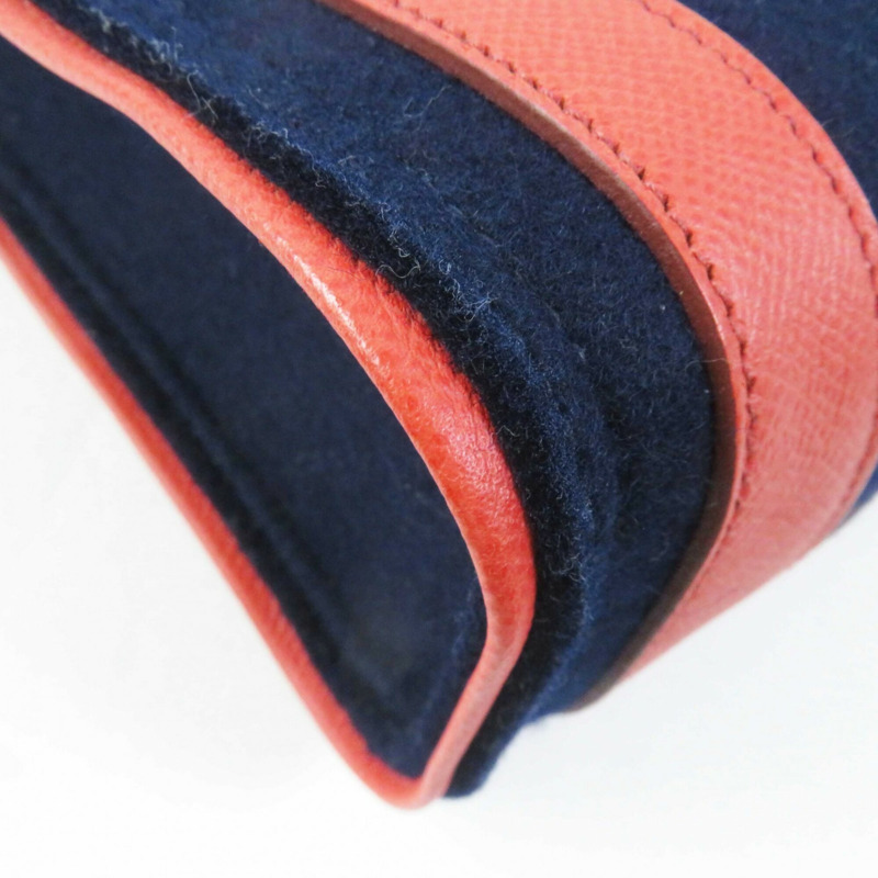 愛馬仕 Petit h(Veau Epsom 氈布手提包),珊瑚粉和海軍藍配色,附防塵袋,女士款。-7
