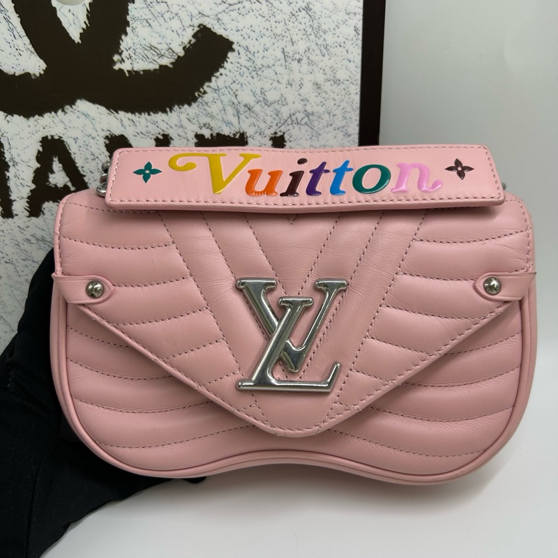 LV/路易威登/Louis Vuitton  粉色鏈條包 銀鏈-1