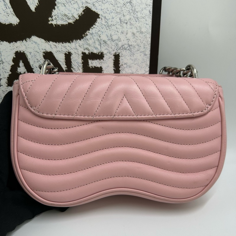 LV/路易威登/Louis Vuitton  粉色鏈條包 銀鏈-2