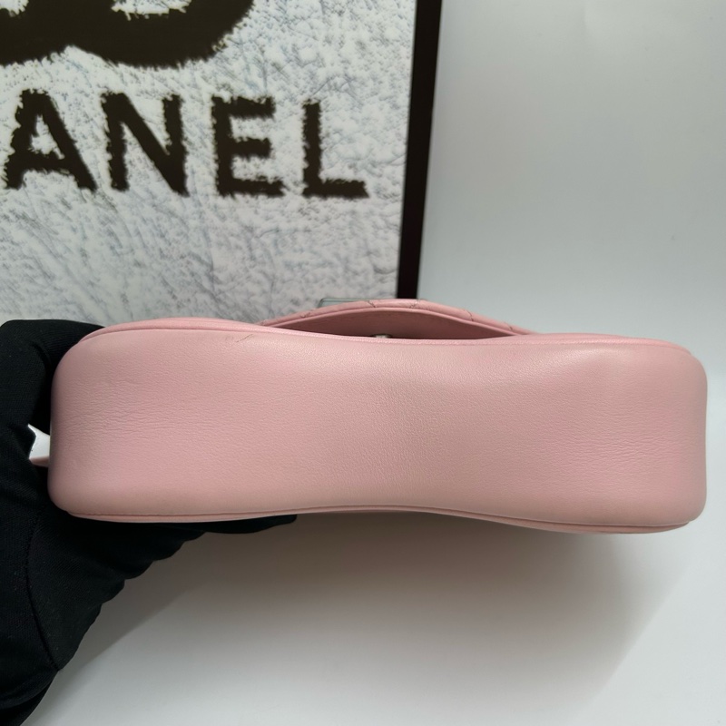 LV/路易威登/Louis Vuitton  粉色鏈條包 銀鏈-5