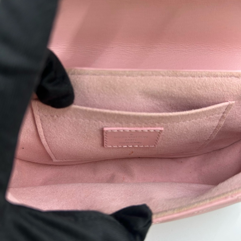 LV/路易威登/Louis Vuitton  粉色鏈條包 銀鏈-6