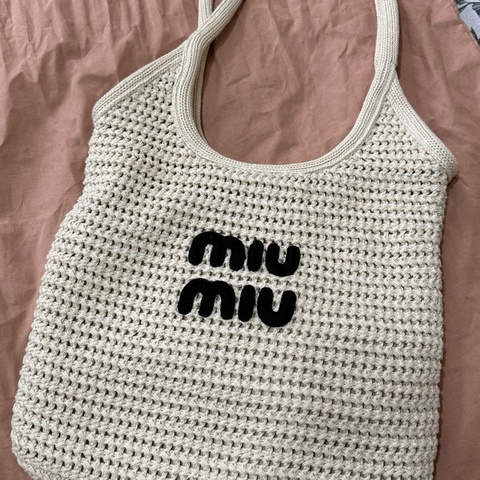 MIUMIU IVY白色編織包