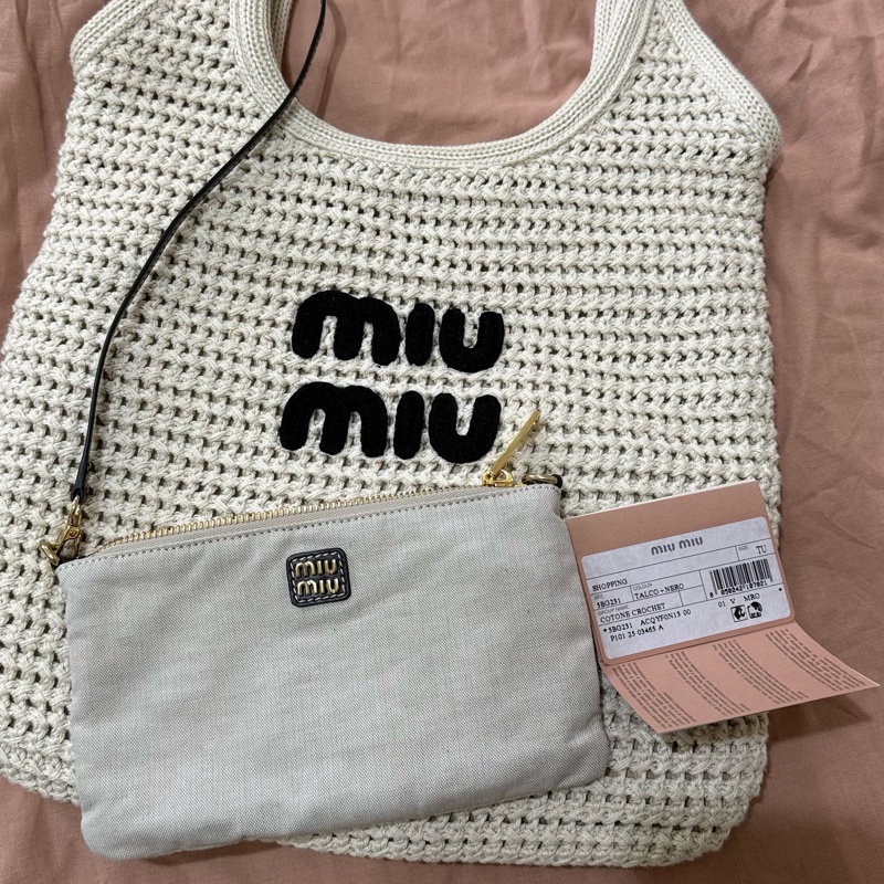 MIUMIU IVY白色編織包-4