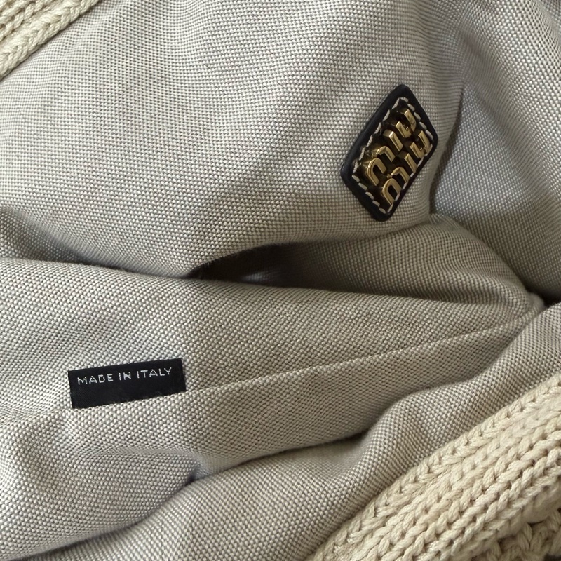 MIUMIU IVY白色編織包-5