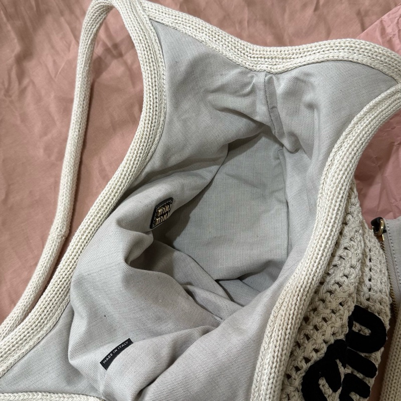 MIUMIU IVY白色編織包-6