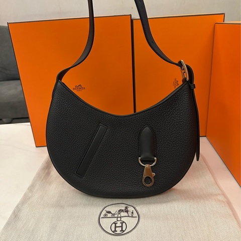 Hermes P'tit Arcon 月亮包 黑金 小號肩背包