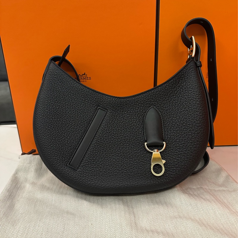 Hermes P'tit Arcon 月亮包 黑金 小號肩背包-1