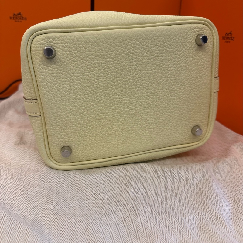 Hermes 菜籃子 黃 銀扣-2