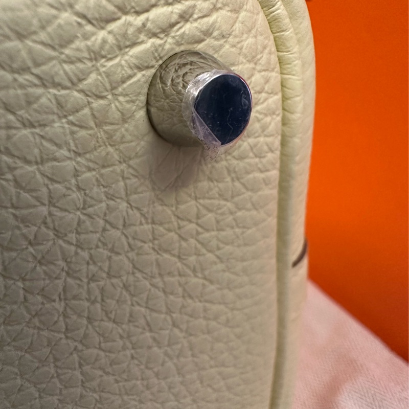 Hermes 菜籃子 黃 銀扣-3