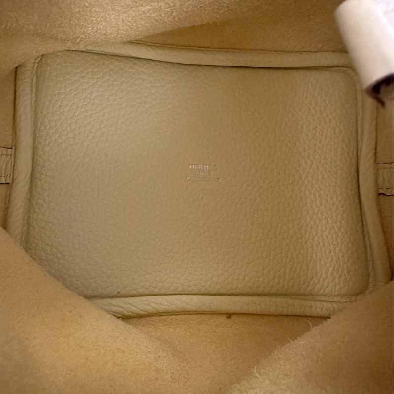 Hermes 菜籃子 黃 銀扣-5