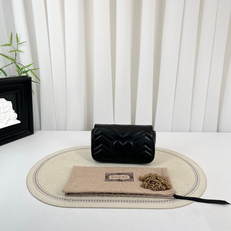 GUCCI古馳  馬蒙marmont黑金迷你mini鏈條包單肩斜挎包 非常精緻小巧的一款包包 百搭實用-6