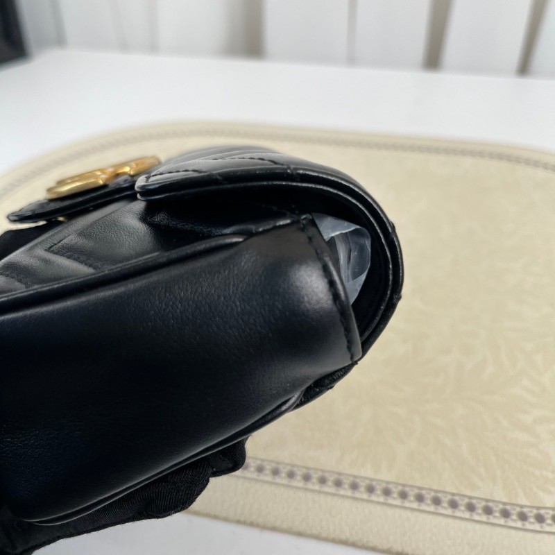 GUCCI古馳  馬蒙marmont黑金迷你mini鏈條包單肩斜挎包 非常精緻小巧的一款包包 百搭實用-9