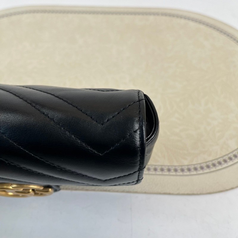 GUCCI古馳  馬蒙marmont黑金迷你mini鏈條包單肩斜挎包 非常精緻小巧的一款包包 百搭實用-11