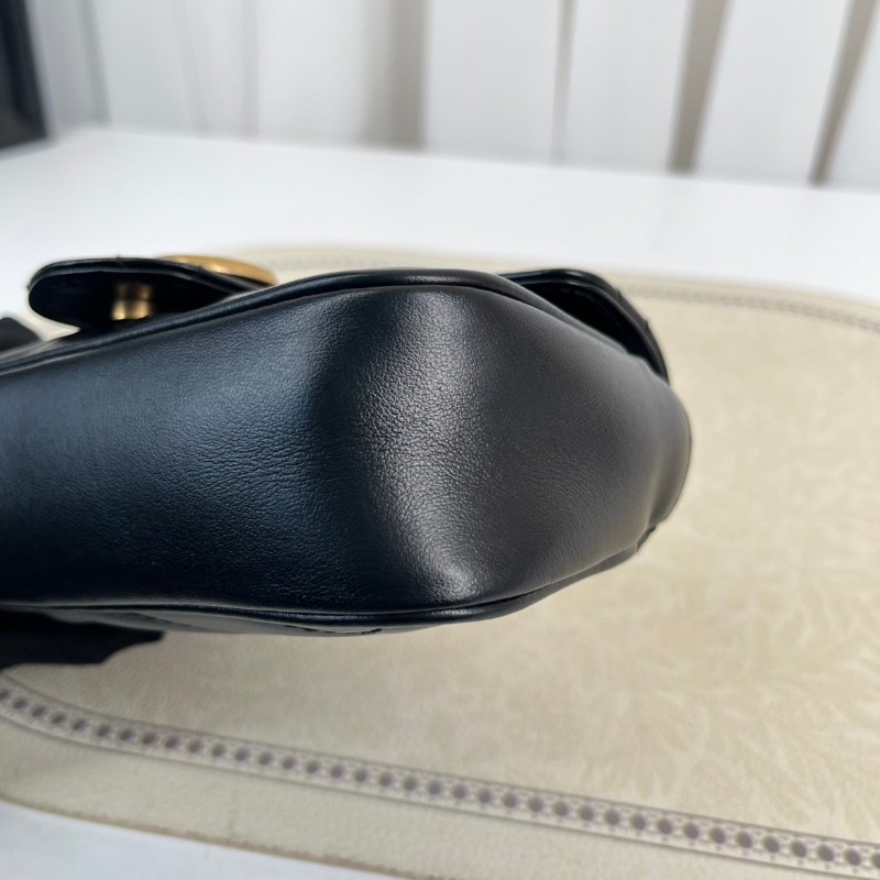 GUCCI古馳  馬蒙marmont黑金迷你mini鏈條包單肩斜挎包 非常精緻小巧的一款包包 百搭實用-14