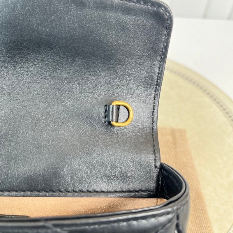 GUCCI古馳  馬蒙marmont黑金迷你mini鏈條包單肩斜挎包 非常精緻小巧的一款包包 百搭實用-18