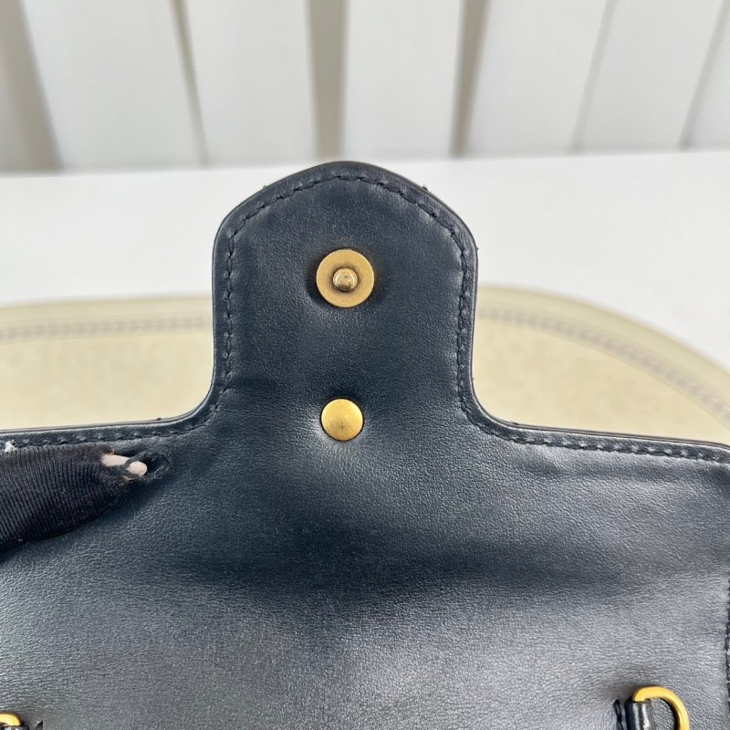 GUCCI古馳  馬蒙marmont黑金迷你mini鏈條包單肩斜挎包 非常精緻小巧的一款包包 百搭實用-20