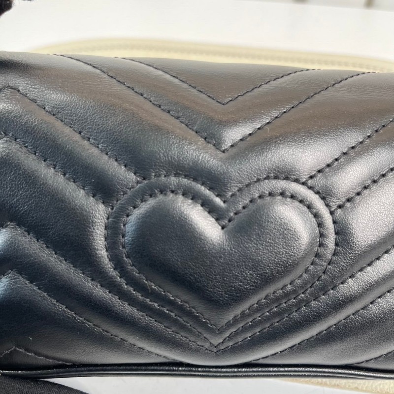 GUCCI古馳  馬蒙marmont黑金迷你mini鏈條包單肩斜挎包 非常精緻小巧的一款包包 百搭實用-23