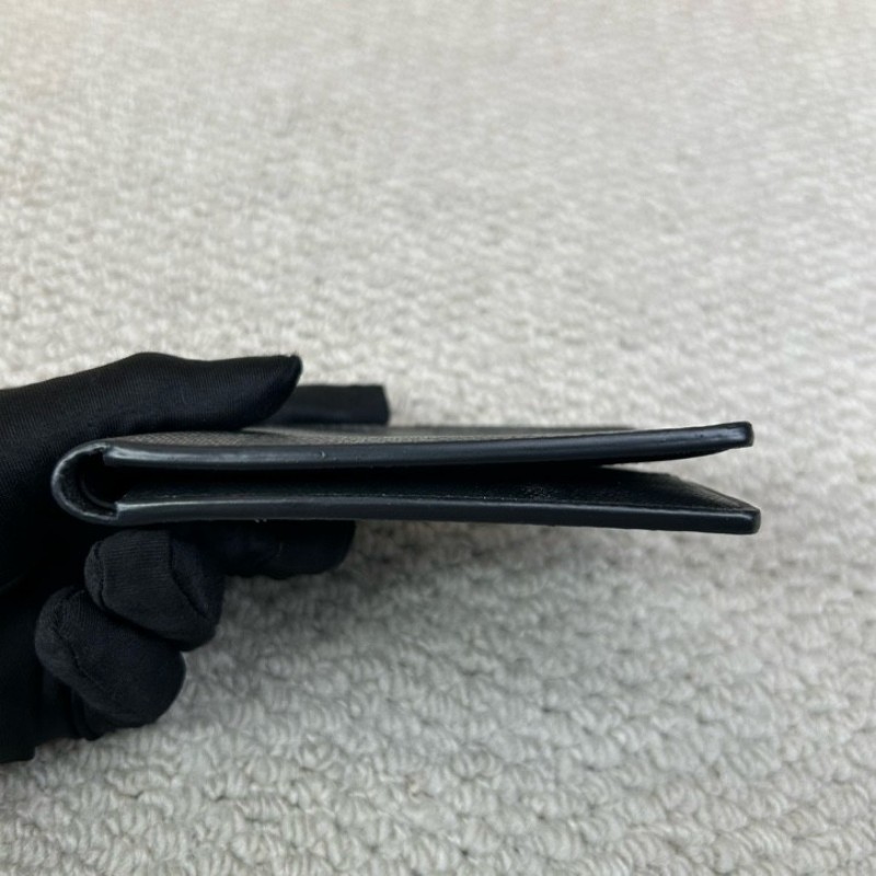 LV路易威登黑色棋盤格短款對折錢包 卡位多 容量實用 日常用很方便-8