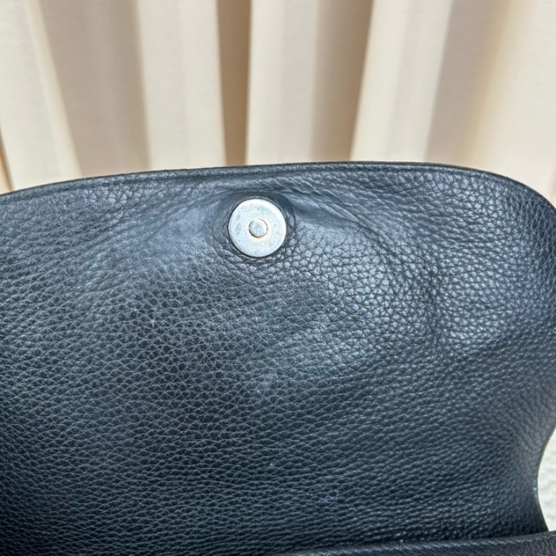 古馳Gucci黑色荔枝紋soho流蘇鏈條包 經典黑色牛皮 鏈條肩帶 可單肩可斜挎 容量實用 日常通勤百搭-15