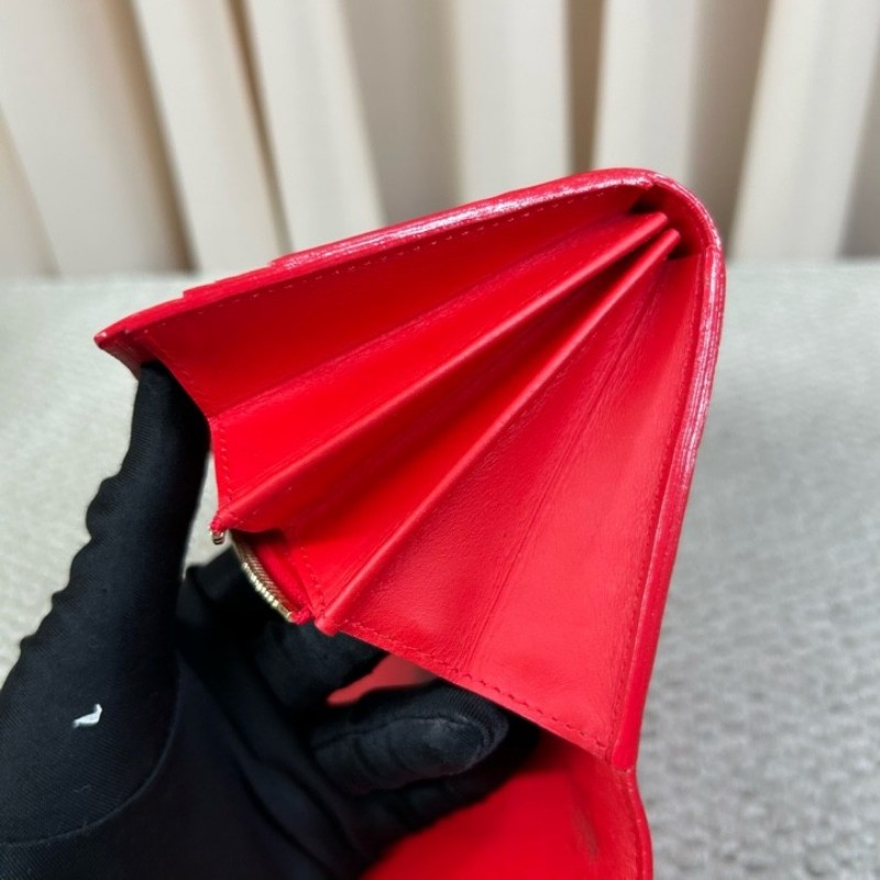 LV路易威登紅色漆皮長款錢包 金色五金 卡位多 容量足 實用性強 顏色亮眼-12